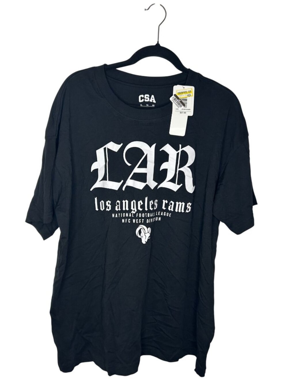 NWT Los Angeles Rams Men's XL Black Graphic TShirt NFL MSRP $27